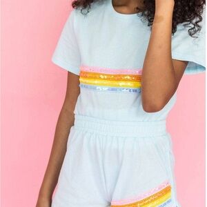 Lola and the Boys Sequin Striped Set